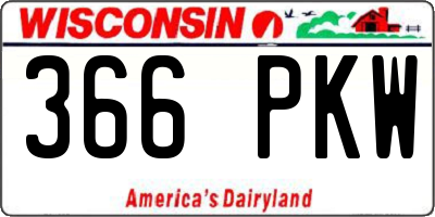 WI license plate 366PKW