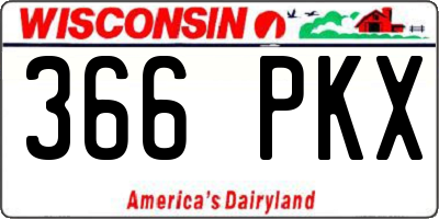 WI license plate 366PKX