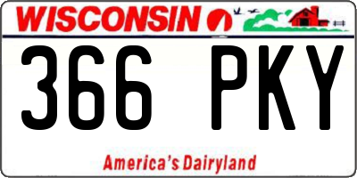 WI license plate 366PKY