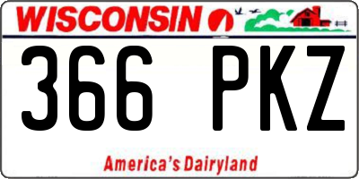 WI license plate 366PKZ
