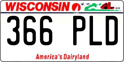WI license plate 366PLD