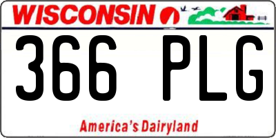 WI license plate 366PLG