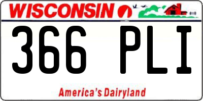 WI license plate 366PLI