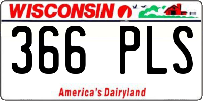 WI license plate 366PLS