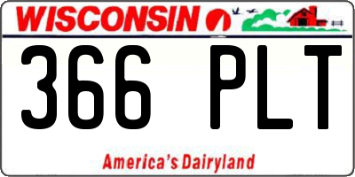 WI license plate 366PLT
