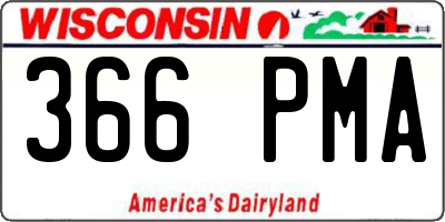 WI license plate 366PMA