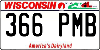 WI license plate 366PMB