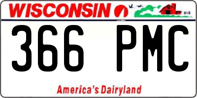 WI license plate 366PMC