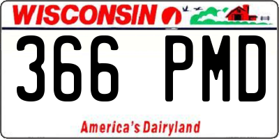 WI license plate 366PMD