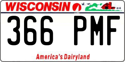 WI license plate 366PMF