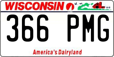WI license plate 366PMG