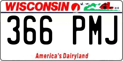 WI license plate 366PMJ