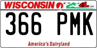 WI license plate 366PMK