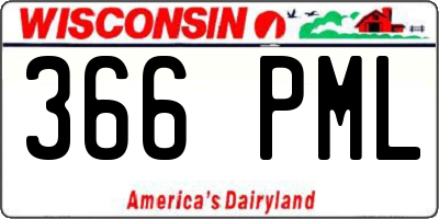 WI license plate 366PML