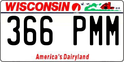 WI license plate 366PMM