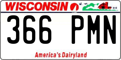WI license plate 366PMN