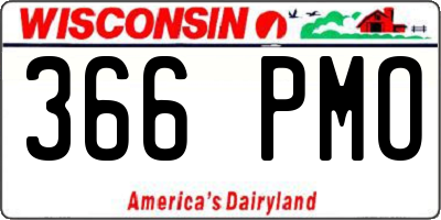 WI license plate 366PMO