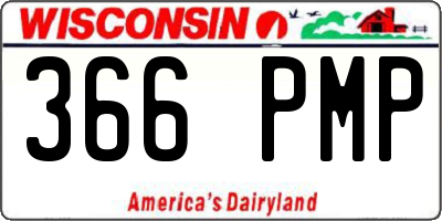 WI license plate 366PMP