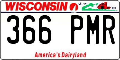 WI license plate 366PMR