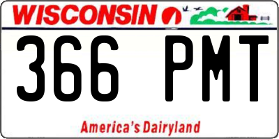 WI license plate 366PMT