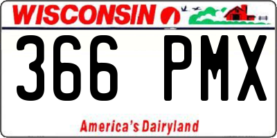 WI license plate 366PMX