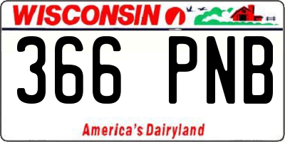 WI license plate 366PNB