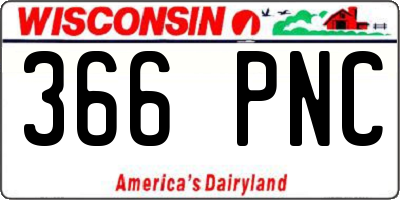 WI license plate 366PNC