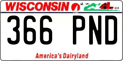 WI license plate 366PND