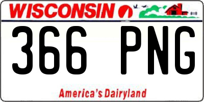 WI license plate 366PNG
