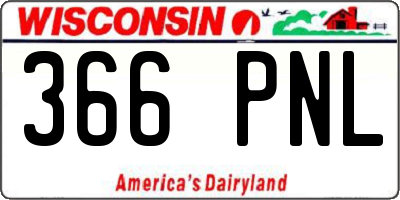 WI license plate 366PNL