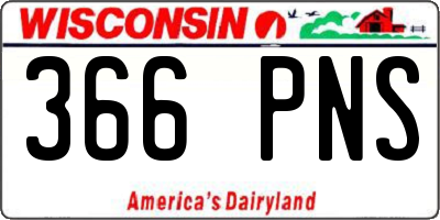 WI license plate 366PNS