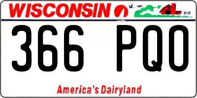 WI license plate 366PQO
