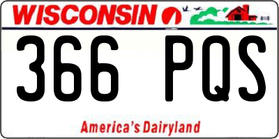 WI license plate 366PQS