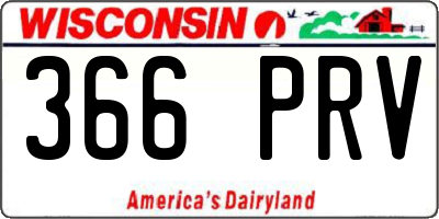 WI license plate 366PRV