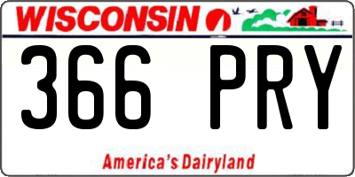 WI license plate 366PRY