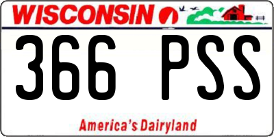 WI license plate 366PSS