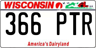 WI license plate 366PTR