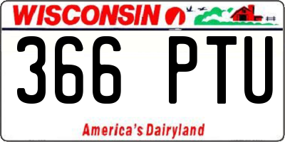 WI license plate 366PTU