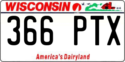 WI license plate 366PTX