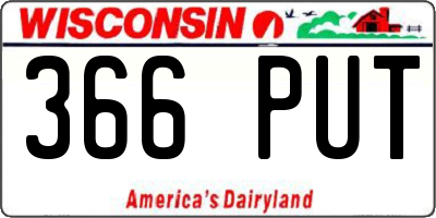 WI license plate 366PUT