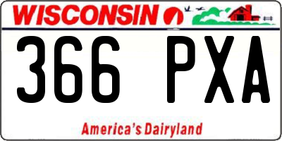 WI license plate 366PXA
