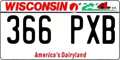 WI license plate 366PXB
