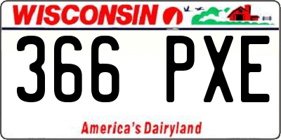 WI license plate 366PXE