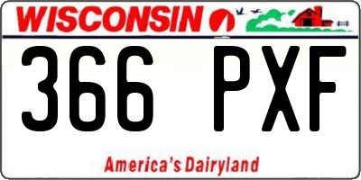 WI license plate 366PXF