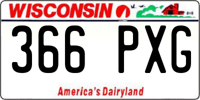 WI license plate 366PXG