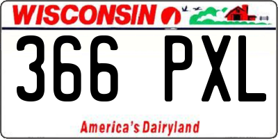 WI license plate 366PXL