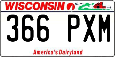 WI license plate 366PXM