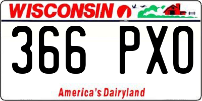 WI license plate 366PXO