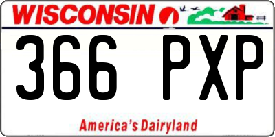 WI license plate 366PXP