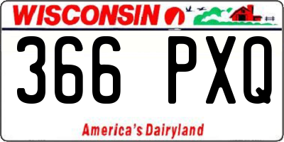 WI license plate 366PXQ